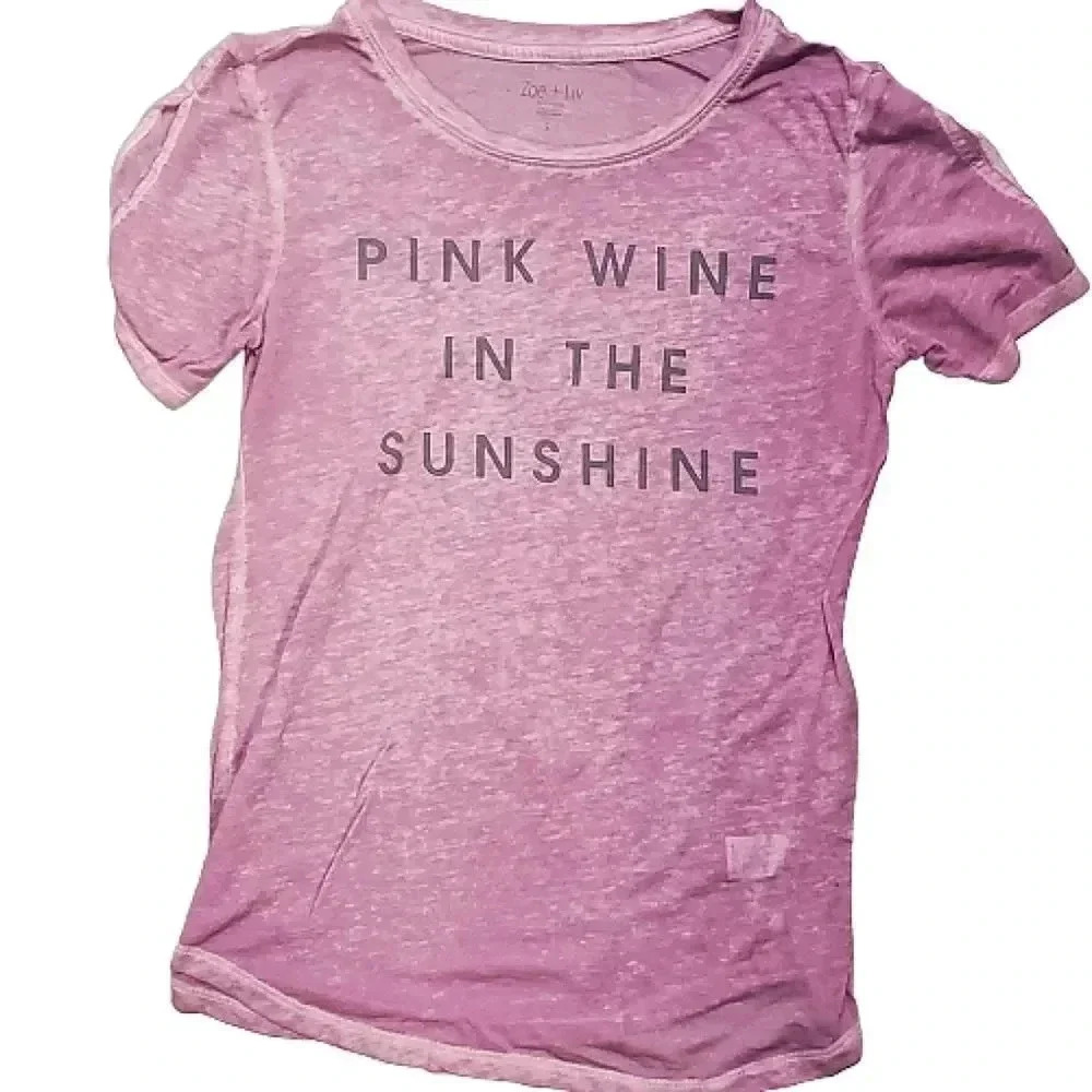 Zoe + Liv Pink Winw graphic tee Size Small